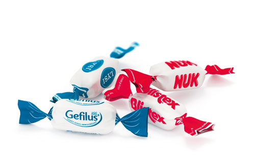 Toffeekommid ettevõtte logoga jagamiseks