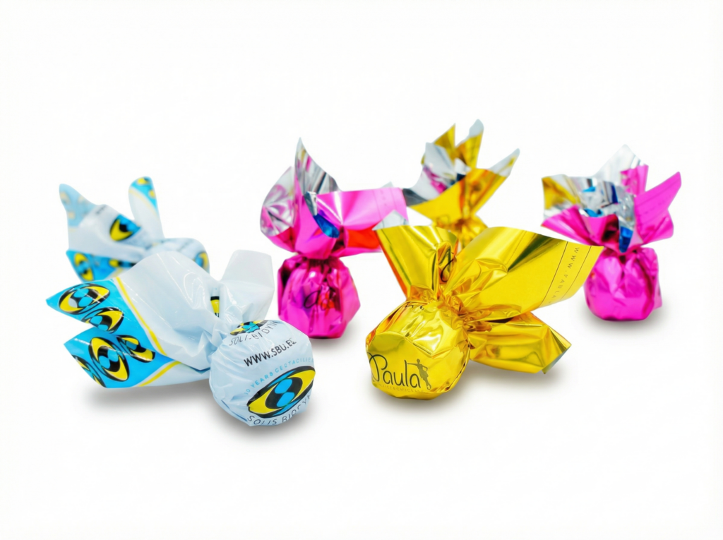 ettevotte logoga pakendis truhvlid kommid